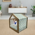 thumbnail image 3 of Cat Pet House, Cartoon Kittens Saying Hello and Meow in Speech Bubbles with Flowers Hearts and Clouds, Outdoor & Indoor Portable Dog Kennel with Pillow and Cover, 5 Sizes, Multicolor, by Ambesonne, 3 of 5