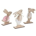 thumbnail image 1 of Decoración de escritorio de Pascua, decoración de conejo de Pascua, decoración de madera para festivales de Pascua, adornos de conejo de Pascua, artesanía excepcional, 1 of 12