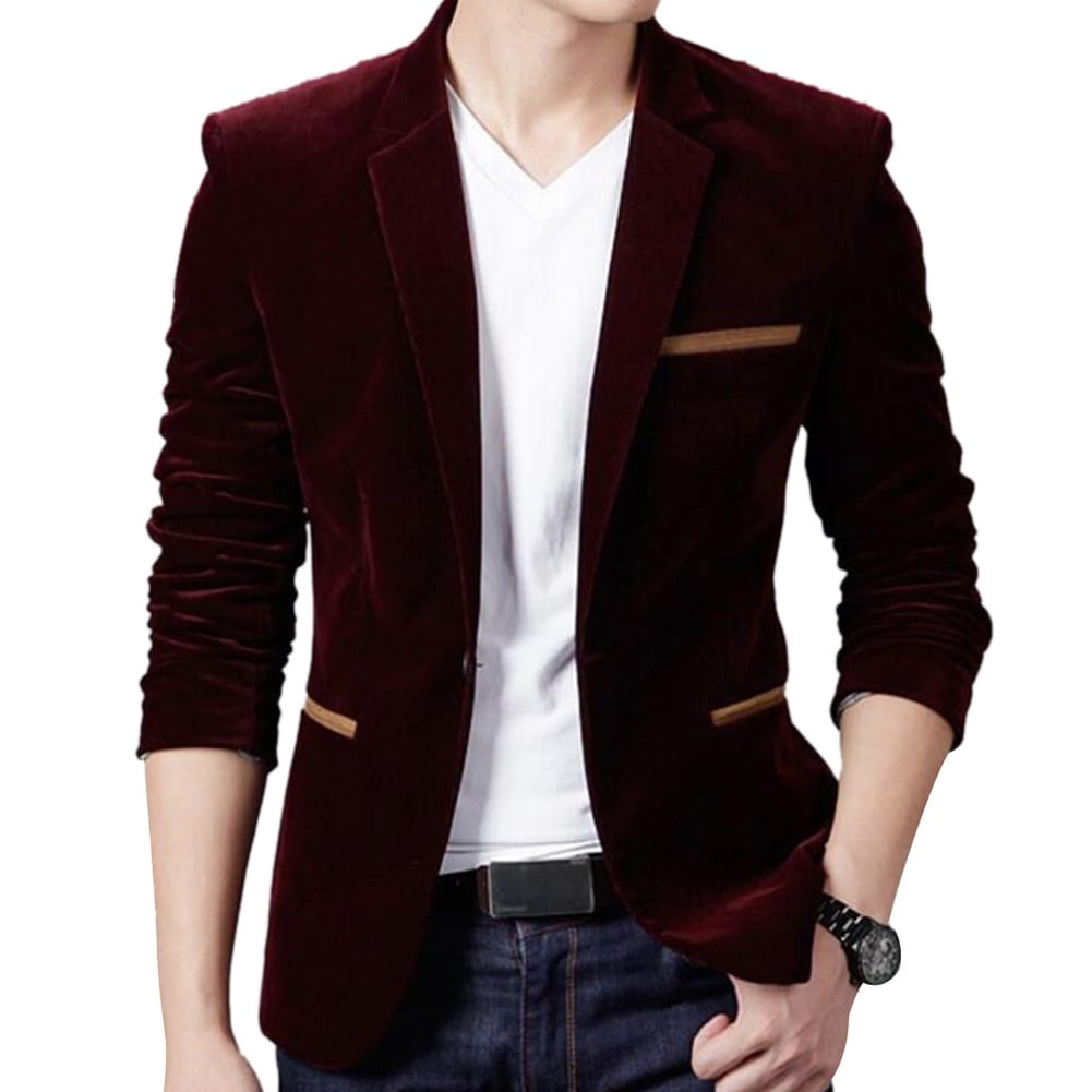New Mens Fashion Blazer British s Style Casual Slim Fit Suit Jacket Male Blazers Men Coat Walmart