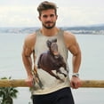 thumbnail image 6 of Gukieu Horses free run on desert Print Men's Quick Dry Fitness Vest, Round Neck Sleeveless Fitness Bodybuilding Top-Medium, 6 of 7