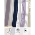 thumbnail image 6 of Sheer Curtains 84 Inches Long 2 Panels Set for Living Room, Purple Navy Blue Striped Semi Sheer Curtains for Windows, Farmhouse Stripe Art Voile Window Treatments Rod Pocket Curtain, 6 of 7