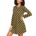 thumbnail image 3 of joogoo Art Yellow Checkered Grid Pattern Women's Long Sleeve Nightgown Sleepwear XXL, 3 of 8