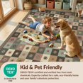 thumbnail image 4 of Design&I 9'x12' Washable Area Rug Geometric Vintage Multicolor Grid Featuring Motifs Patterned for Dining Room, Basement, Large Office, Snag-Free, 4 of 7