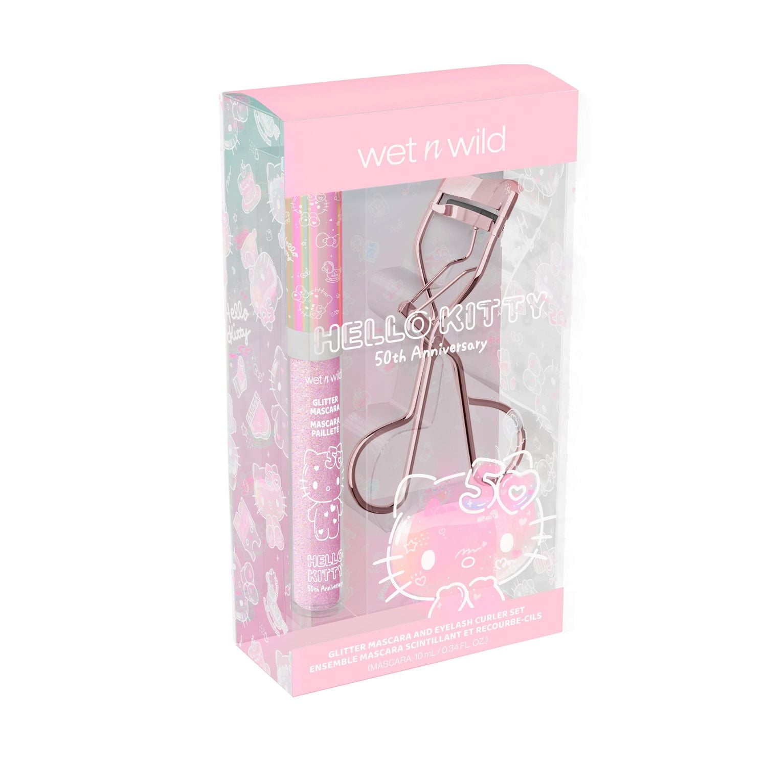 Ensemble Mascara Pailleté & Recourbe-Cils Hello Kitty Mascara Pailleté & Recourbe-Cils
