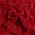 thumbnail image 4 of mgoYE Baby Girl Suspender Corduroy Skirt Outfits Long Sleeves Fall Winter Spring Clothes(Red,3-6 Months), 4 of 9
