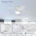 thumbnail image 4 of 35-Inch Low Profile Ceiling Fan with Light - Dimmable LED, 6-Speed and 3 CCT, Quiet DC Motor, Remote Control, 5 White Blades for Indoor/Outdoor, 4 of 9