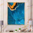 thumbnail image 3 of Designart Composition Abstraite En Marbre En Bleu Et Orange III ART MURAL À CADRE FLOTTÉ, 3 of 4