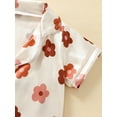 thumbnail image 6 of Toddler Girls Floral Silk Pajamas 1-6Y Short Sleeve Button-Up Top Shorts Summer 2PC Flowers Satin Pajamas Set, 6 of 10