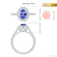 thumbnail image 5 of ANGARA Natural 1.25 ct Tanzanite & Diamond Scalloped Halo Ring in 14K White Gold for Women (Size-8x6mm) | December Birthstone, Anniversary, Jewelry Gift for Women | Natural Tanzanite Ring, 5 of 9