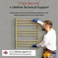 thumbnail image 2 of Riviera Heated Towel Rack, 9-Bar Electric Towel Warmer, Wall-Mounted, Polished Gold – Plug-in or Hardwired for Spa-Warm Towels in Your Bathroom, 2 of 12