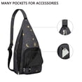 thumbnail image 2 of Spiritual Goth Sling Backpack - Moon Phase & Sun Print Crossbody Bag, Fashionable Aesthetic Design, 2 of 4