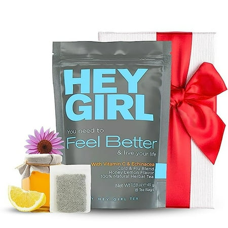 Feel Better Tea – Get Well Soon Gifts For Women – Immunity Tea For Colds and Sore Throat with Elderberry Echinacea Lemongrass – Calming Relaxing – Herbal Wellness Tea – 18 Tea Bags