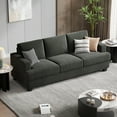 thumbnail image 2 of BLAZANT 89" Sofa Couch, 3 Seater Sofa with Suppleness Armrests, Corduroy Fabric Deep Seat Sofa with Upholstered Cushion& Backrests, Modern Comfy Couch for Living Room Apartment Office, 2 of 11