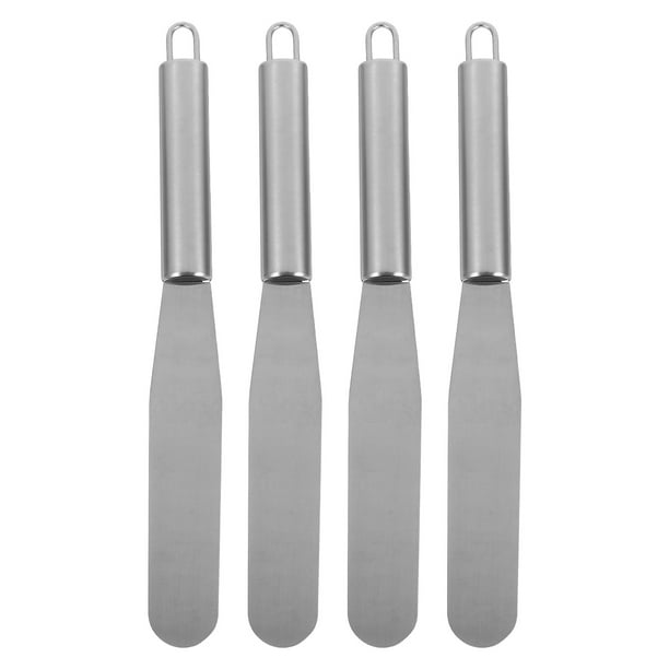 4 espátulas para glaseado de pasteles: raspadores de acero inoxidable para decorar pasteles, espátulas para glaseado, herramientas para hornear y mezclar masa madre y mantequilla.
