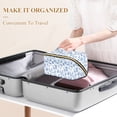 thumbnail image 3 of FORMRS Makeup Bag Travel Cosmetic Organizer for Women Fold Flat Zipper Pouch with Handle, Blue Animals Pattern, 3 of 8