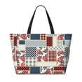 thumbnail image 2 of Fotbe Patchwork In Country Style Bolsa de Viaje para Playa - Resistente al Agua, Bolsa Tote de Gran Capacidad y Ligera con 7 Bolsillos para Mujeres y Hombres, 2 of 7
