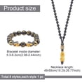 thumbnail image 2 of 4Pcs Om Mani Padme Hum Resin Mala Bead Bracelet 4Pcs Alloy Pi Xiu Pendant Necklace Jewelry Set for Men Women Black Inner Diameter: 2-1/8~2-1/2 inch(5.55~6.2cm) 19.29~26.77 inch(49~68cm), 2 of 7