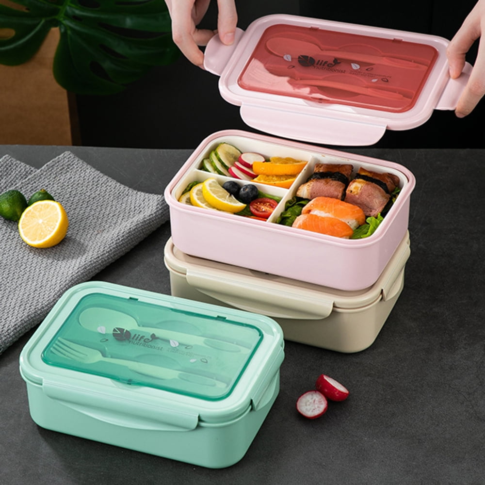 Popvcly 4 Compartments Kitchen Fresh Keeper Box with Lid,Leakproof Food  Preparation Bin Fruit Salad Container for Cooking,BBQ,Hiking,Lunch Box
