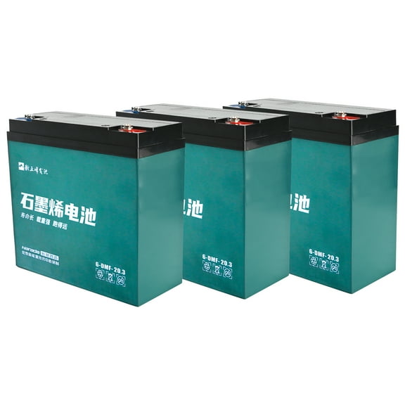 3 Pack 12V 20Ah Battery 6-DMF-20 Sealed Lead Acid Battery 6-DZM-206-DZF-20  for 36V 20Ah Mobility Scooter Electric Go Kart E Bike Motorcycle Golf Carts Electric Wheelchair ATV UTV Generator