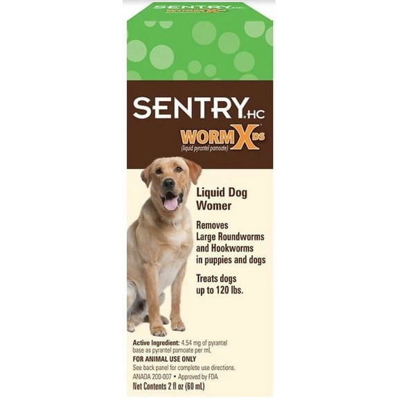 Sentry Worm X DS Double Strength De Wormer for Dogs and Puppies [Dog, Wormers Liquid & Tablet] 2 oz