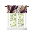 thumbnail image 2 of Kitchen Cafe Valance Curtain for Small Windows,Purple Gold White Marble Texture Rod Pocket Short Valances Natural Cracks Granite Stone Window Treatment Panel for Living Room/Bedroom/Bathroom,60x18in, 2 of 9