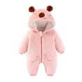thumbnail image 2 of Hicidod Baby Snowsuit Cute Cartoon Bear Ears Hooded Toddler Rompers Winter Hooded Zipper Fleece Thicken Warm Jumpsuit, 2 of 3