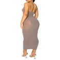 thumbnail image 4 of Femmes Spaghetti Sangle Bodycon Midi Robe Creux sur Solide Partie Robe Sling Club Beachwear, 4 of 5