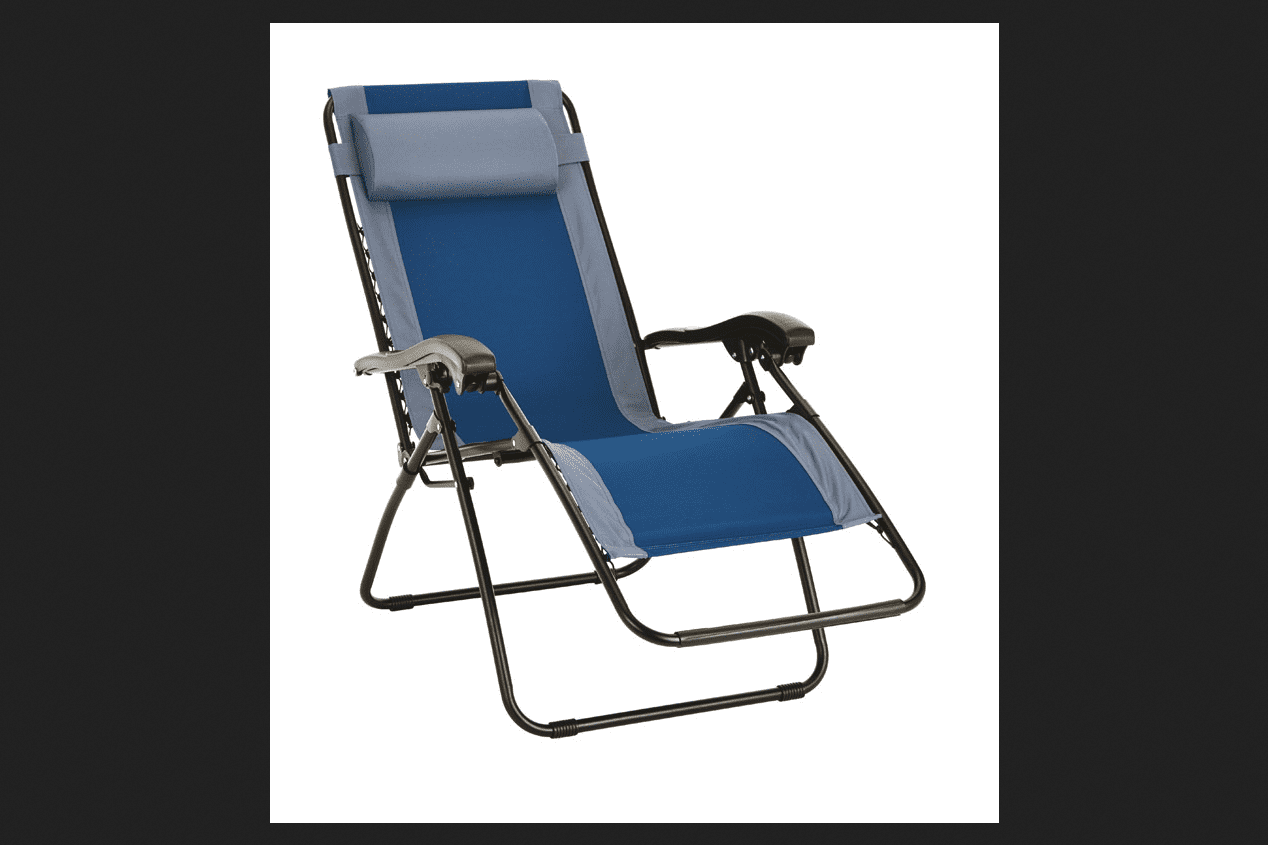 Living Accents Relaxer Chair Adjustable Backrest Navy/Gray 250 lb