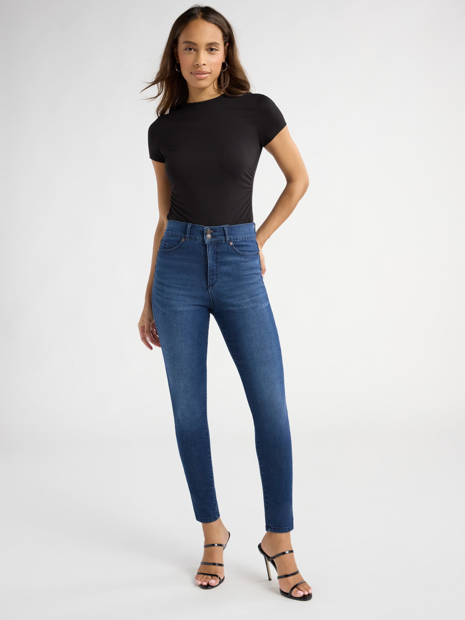Sofia Jeans Women's and Women's Plus Eva Contouring Skinny High Rise Ankle Jeans, 25" and 27" Inseams, Sizes 0-28