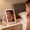 Pink, variant on KUKIDSVO 7.87x5.71 Inch LED Makeup Mirror, Lighted Foldable Vanity Mirror, Smart Dimmable Makeup Mirror For Women Dorm Travel Desktop Daily Use(Black)