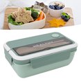 thumbnail image 4 of Meal Prep Container, Portable Lunch Box Plastic 1100ml Large Capacity With Spoon For Students For School Purple,Green,Blue Yellow,Tender Pink, 4 of 8