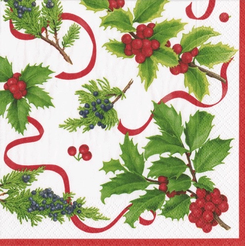 Christmas Paper Dinner Napkins 20pk Xmas Trimmings - Walmart.com 