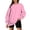 Pink, variant on Fznquz Crewneck Women Blouses Dressy Casual Plain Gray Long Sleeve Sweatshirt Lightweight Fall Tees for Women