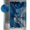thumbnail image 3 of 54x78 Inch Shower Curtain Decorative Navy Blue Marble Abstract Bathtub Bath Curtains Fabric Waterproof Bathroom Decor Modern Ink Painting Small Stall Shower Curtain Set with 12 Hooks, 3 of 6