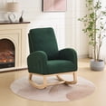 thumbnail image 2 of Sherpa Glider Chair with High Back and Side Pocket, Rocking Accent Armchair for Nursery, Living Room and Bedroom, Green, 2 of 7