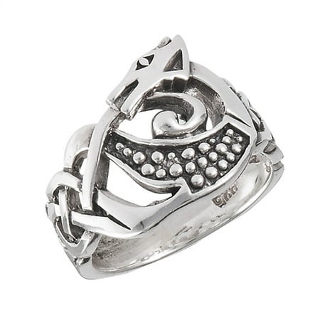 - Sterling Silver Celtic Knot DRAGON Ring