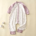 thumbnail image 2 of Newborn Baby Bodysuit for 2-3 Years Baby Jumpsuit Casual Sleeping Bag for Infant Fall Winter Clothing for Crawling Purple, 2 of 5
