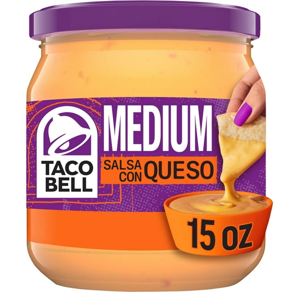 Taco Bell Medium Salsa Con Queso Cheese Dip, 16 oz Jar
