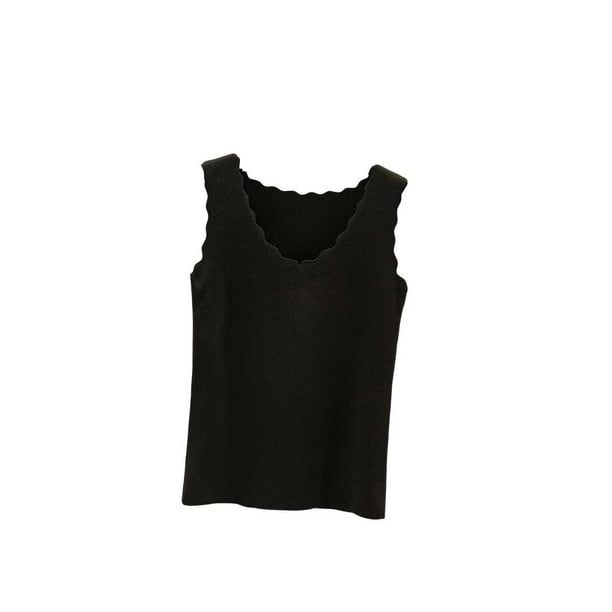 Minnieouse Ropa interior térmica para mujer, chaleco, Otoño Invierno, hogar, escuela, exterior, capa básica, cuerpo delgado, Tops cálidos, ropa interior Camisetas sin mangas Negro Minnieouse AP013513-02