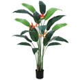 thumbnail image 1 of 2 packs of 7 ft artificial bird of paradise tree - fake palm tree indoor/outdoor moderno decor, ideal faux plants oficina en casa, perfect housewarming gift con 17 trunks, faux leaves y 3 flowers, 1 of 6