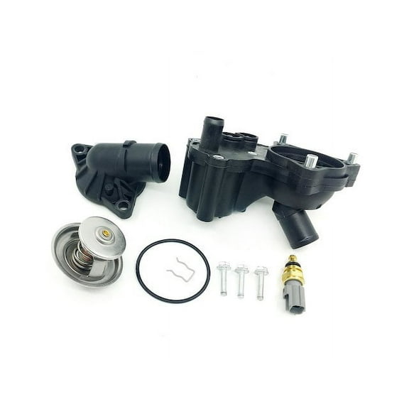 Engine Coolant Thermostat Housing Assembly Kit with Gaskets and Bolts - Compatible with 2002 - 2010 Ford Explorer 4.0L V6 2003 2004 2005 2006 2007 2008 2009