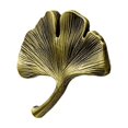 thumbnail image 4 of Tirador de hoja de ginkgo de aleación de zinc con un solo orificio para gabinete, tirador de cajón con decoración interior de metal, 4 of 5