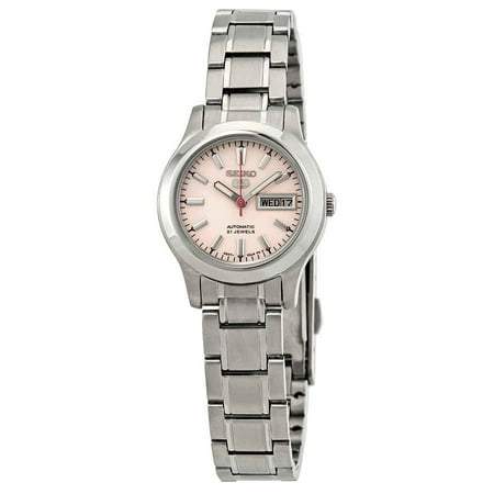 - Seiko Series 5 Automatic Pink Dial Ladies Watch SYMD91