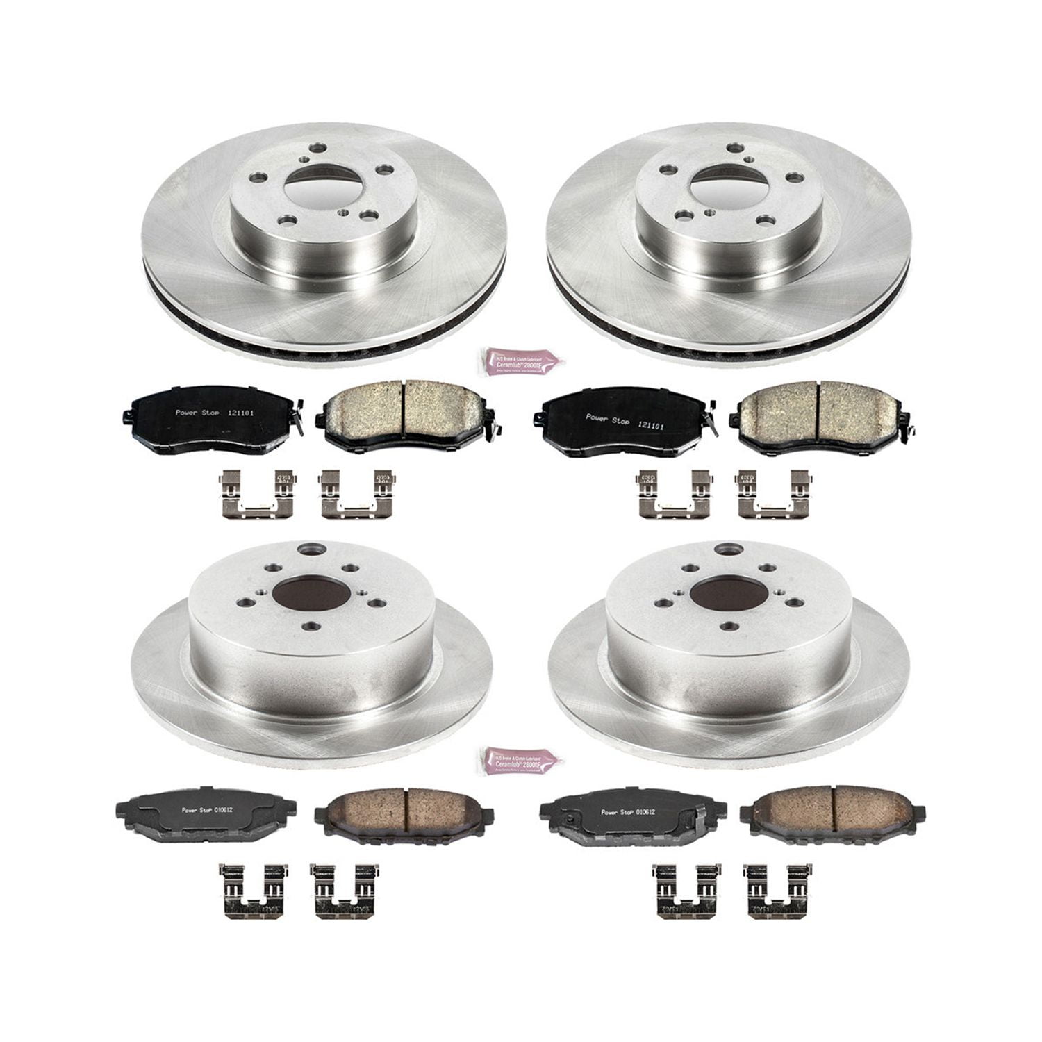 PowerStop Front and Rear Stock Replacement Brake Pad and Rotor Kit Fits: SUBARU Select Models KOE6113