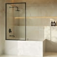 thumbnail image 6 of Pierre 34 x 58 Framed Fixed 3/8 in. (10mm) Clear Tempered Glass Tub Door with Black Matte Frame, 6 of 6