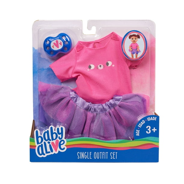 Baby Alive Outfit Pack Pink Cat Tee Tutu Walmart Com Walmart Com