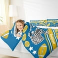 thumbnail image 5 of Feelyou Modern Rugby Helmet Bedding Comforter Set for Kids, Stripes Blue Gold Twin Comforter Sets, Eat Sleep Sports Reversible Bedding Set, Luxury Bedroom Decor, 2-Piece, 5 of 9