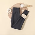 thumbnail image 2 of ZHOGXU Playful Button Waist Solid Color Winter Fleece Lined Leggings Kids Pants For Girls Back To School Wear, 2 of 9