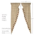 thumbnail image 2 of VHC Brands, Abilene Star, Cotton, 84x36x18, Prairie Long Panel, Set of 2, Red, 2 of 4