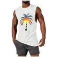thumbnail image 2 of hlysgo Mens Sleeveless Shirts Hawaiian Printed Summer Beach Tank Tops Loose Fit Graphic Tank Tops Casual Funny Workout Sleeveless T Shirts White,Size XL, 2 of 5